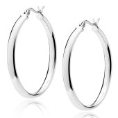 Cercei rotunzi argint Ø30 mm x 3 mm Classic Hoops DiAmanti KHV330R-DIA